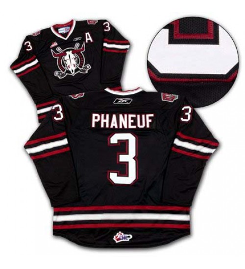 Custom WHL Red Deer Rebels 1999 09 Dion Phaneuf Road Hockey Jersey Black